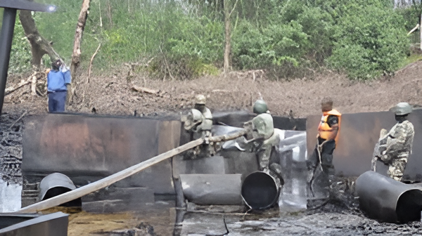 Army destroys 25 illegal refineries, seize 95,000 litres of stolen oil